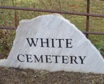 White Cemetery Sign