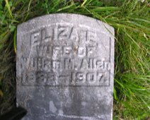 Allen, Eliza E. wife of William M.