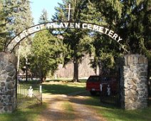 Gate of Heaven cemetery entrance.