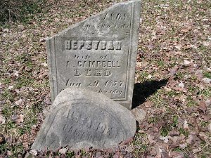 Krusen Krusen Cemetery aka/Hardy Cemetery - Located on Hillside in wooded area north of intersection of Water Street, Barney...