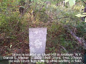 Walker Plot On a hillside overlooking Andover, NY, hidden inside a woodland setting. Thanks to efforts of several Andover residents...