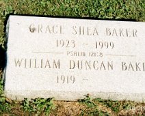 BAKER Grace Shea & William Duncan Baker - Mt. Pleasant Cem, Houghton NY