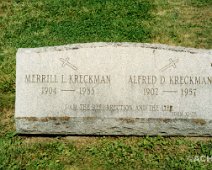 KRECKMAN, Merrill L and Alfred D - Mt. Pleasant Cem, Houghton NY KRECKMAN, Alfred D & Merrill L - “He taught music at Houghton College 1930-1957. Children: Alfreda and Ellen in Houghton, never married. Lynette in Wellsville...