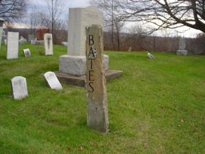 Bates Cemetery Bates Cemetery is a well kept cemetery located on Fitch Farm Road, south of Route 3 east of the village of Centerville....