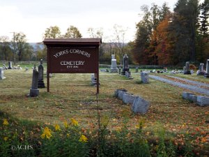Yorks Corners Cemetery "Yorks Corners Cemetery is a small cemetery located across from the Yorks Corners Mennonite Church, in Willing, New...