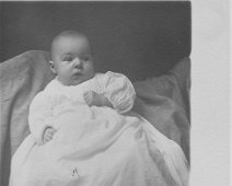 Wm. Duke III [presumed] Born Aug 12, 1910 - 3 months old; child of Ruby Stewart Clary and Willliam Duke Jr. Studio: Sweney's; Wellsville, NY