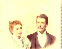 Rob & Eda's Wedding Picture Wedding Photo, Rob & Eda Jermain; Eda was artist and hand-colored this photo. c.1890 Submitted by Virginia Jermain.