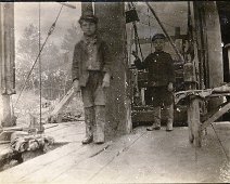 Visit to Oil Rig-Varius & Bill Jermain "This could be my father & my Uncle Varius Jermain. My father (Bill) was born in 1900 and Uncle in 1895." Submitted by Virginia Jermain.