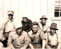 Oil02 "Seated: Jim Gardner (my dad), Jim Sexton (?), & either Bennie Wilcox or Bob Price; Back row: Bill Gardner (my uncle), (either) Bennie Wilcox or Bob Price,...