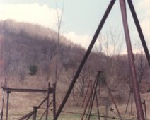 Oil23 "Tripods set up to support rod lines. My Dad built these during the 1970s and 1980s."-- Ron Taylor. Photo from Dick Fitch