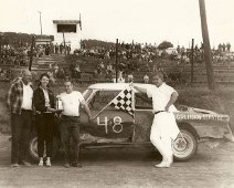 Hornell Raceway-5-30-1965 May 30, 1965; Hornell Raceway Feature; Operator-Gaylord Miller; Floy Donovan; Herb Layfield and Starter, Jesse "Whitey" Roboski