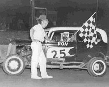 Ulysses - 4 Whitey Roboski with winner in Car 25, Ron Edgerton. Viewer's Comments: "The #25 sedan in the photos at Mills, Pa I believe is Ron Edgerton. I spent many summers...