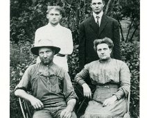 Dickerson_George_Family George and Addie (Johnson) Dickerson (seated) with sons Charlie (in white) and Mark (in black). Picture taken around 1910 when they were living in Dutton...