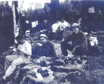 Canoe12 Chow time! (L->R) Foreground only: Frank Cady, Donald Pye, Bill McQueen, and Jim Walsh.