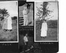 12-Pals "PALS"-Blanche Fitch & Lillian Gowdy Top Center: Guy Fitch & "kitchen cat" at Camp Dix; Top Right: Lillian Gowdy, later m. Elton Swarthout. Bottom: Donald R....