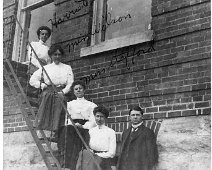 18-AllentownFaculty1911 ALLENTOWN SCHOOL FACULTY - 1911 Top: Harriett Swarthout; 2nd: Miss Wilson; 3rd: Miss Stafford. Bottom two unidentified.