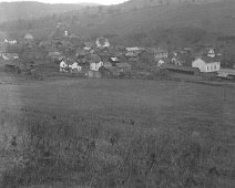 001 1904ca. Allentown NY; Photo taken from hillside behind current Methodist Church, shown in this photo. Also identified are the Brick School with white belfry,...