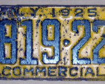 1925 Commercial NY License Plate 3 License Plates Owned by Bill Leilous; They are 1925 NY plates, same year as his Dad, "Red" Leilous founded the original East Side Garage, Belmont. Bill found...