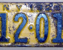 1925 Passenger NY License Plate Passenger Plate, 3rd of 3 License Plates Owned by Bill Leilous; They are 1925 NY plates, same year as his Dad, "Red" Leilous founded the original East Side...