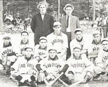 Andover_01 Andover Town Baseball Team, 1911 Front:l-r, Claire Backus, Jim Richardson, Fred Bettinger, ? Bartlett. Second Row: Mose Frazer, Leo Raufenbarth, George...