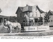 Andover_05 Labor Day, 1911-Andover NY Driver, Fred Cronk; Other man, John Christian; girl unknown; Picture from Wellsville Pennysaver.