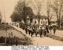 Andover_09 Andover Civil War Veterans Early 1900's; Marching from Hillside Cemetery Photo submitted by William A. Greene