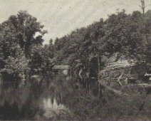 1st bridge The earliest bridge at this location was a wooden bridge labeled first bridge. By Robert Dorsey.