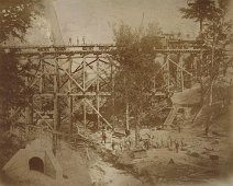 Bridge Construction Near Brentwood These two scans are pictures of bridges along the Shawmut. The construction picture was taken near Brentwood Camp and predates the Shawmut. By Robert Dorsey.