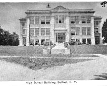 HighSchool_Belfast View of the Belfast, NY, High School after 1900. The following postcards, photos & information is shared by Mary Nangle, President-Belfast Historical Society....