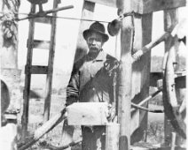 Jones_Lease2 Pouring the Nitro. This photo was taken on Patrick Henry Jones' oil lease on Daggett Hill, off Salt Rising Road in Bolivar. Mr. Jones is the grandfather of Carl...