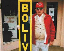 RayPayne-BolivarSign1 Ray Payne with Historic Sign. Collection of Ray Payne