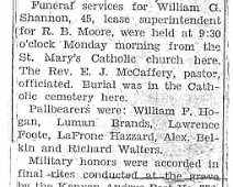 WmGShannonNitroAccident William G. Shannon Obituary Killed in Nitro Accident 1937. Collection of Ray Payne.