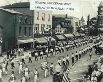 1931BolivarFireDept 1931 Bolivar Fire Department in Lancaster, NY parade. Photo Album Page of Ray Payne Curator, Pioneer Oil Museum