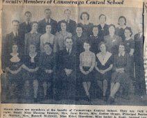 CanaseragaFaculty (transcription) 1941 ~ "Faculty Members of Canaseraga Central School" "Shown above are members of the faculty of Canaseraga Central School. They are (left to...