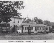Caneadea28 Sherman's Restuarant, about 1940's. Torn down to make room for Rte 243. Sherman Holmstead still remains in use.