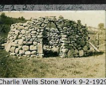 HaroldWellsAlbum03 The above is the first picture in a series showing the construction phases of the Stone Beehive built by Charles Wells in 1929........The others follow.