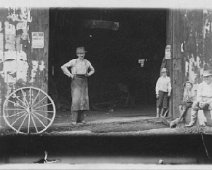 Aaron_DeGroff Ronald DeGroff writes: "Attached is the photo which shows my grandfather, Aaron DeGroff, standing in the doorway of his blacksmith shop in Ceres, PA. The shop...