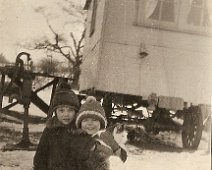 Gesler_trailer2 Thelma & Gladys Gelser with trailer in background. Photo submitted by Gladys Gelser