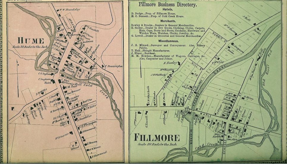 HumeVillage_FillmoreVillage From the pages of "Atlas of Allegany County New York; From actual Surveys & Official Records Compiled & Published by D. G. Beers & Co.; 95 Maiden Lane, New York - 1869" D.G.Beers, J.H. Goodhue, & H. B. Parsell