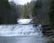 UpperMiddleFalls Upper and Middle Falls with Dam in background. Photograph by Ron Taylor, 2005.