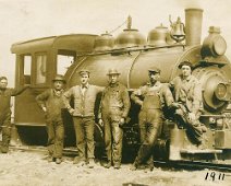 1911 railroad Unknown Train; Unknown Trainmen From Photo Album originated in New Hudson. Submitted by Cassie Yarsky