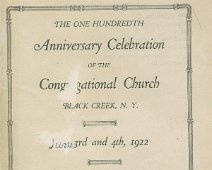 Flyer_Front flyer from the Congregational Church in Black Creek. 1922. Cassie Yarsky.