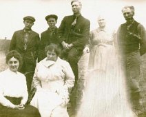 Gleason "Standing: Fred, Roy, Fayette, Aby and Robert Starkey Gleason. Seated is Mae (Williams), Fayette's wife and Fanny Gleason who married John Sera. (Robert had two...