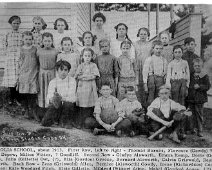 Petrolia_School2 Petrolia School about 1913 (Possible that center row, 5th girl in darker shaded clothes is Ruth Ingalls?) Submitted by Connie Alsworth Barney