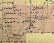 WardTown-District6 The School is marked "S.H." on this section of Town of Ward Map out of the 1869 County Atlas. It is located just above the name W. Dodge and below the 4 Black...