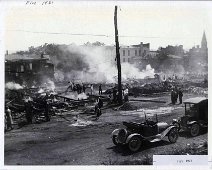 1921-Pearl&LoderFire-2 In 1921 a devastating fire occurred in the corner area of Loder Street and Pearl Street. Collection of Don Baldwin.