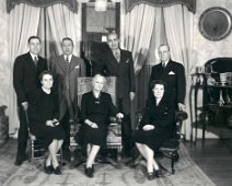 DukeFamily Family of Mrs. William Duke, Sr.; (Mrs. Duke is seated, center); L-R Front: Mrs. Mark Hyslip (Ella), Carrie Duke, Mrs. Bayard Haskins (Victoria) Back: Harold,...