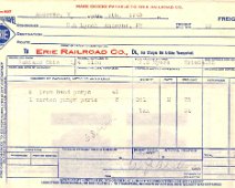 lynch-erie4 Erie Freight Bill - C.L.Lynch-Andover,NY-4