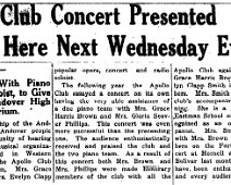 Apollo_AN2 From Andover News articles below we learn that the 1st Formal Concert of The Apollo Club of Wellsville, NY was presented in 1937.