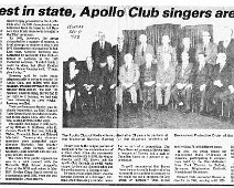 WDR-1 ONCE BEST IN STATE, APOLLO CLUB SINGERS ARE REBORN..." FROM: Wellsville Daily Reporter; Monday - December 5, 1983